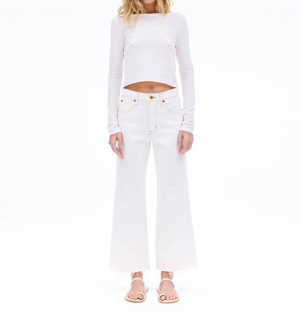 NEW SLVRLAKE women's grace crop pants in natural white